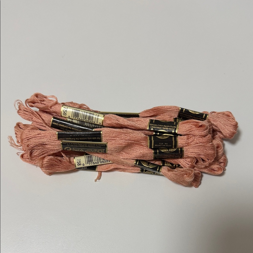 17 DMC (color 758) Peach Embroidery Floss